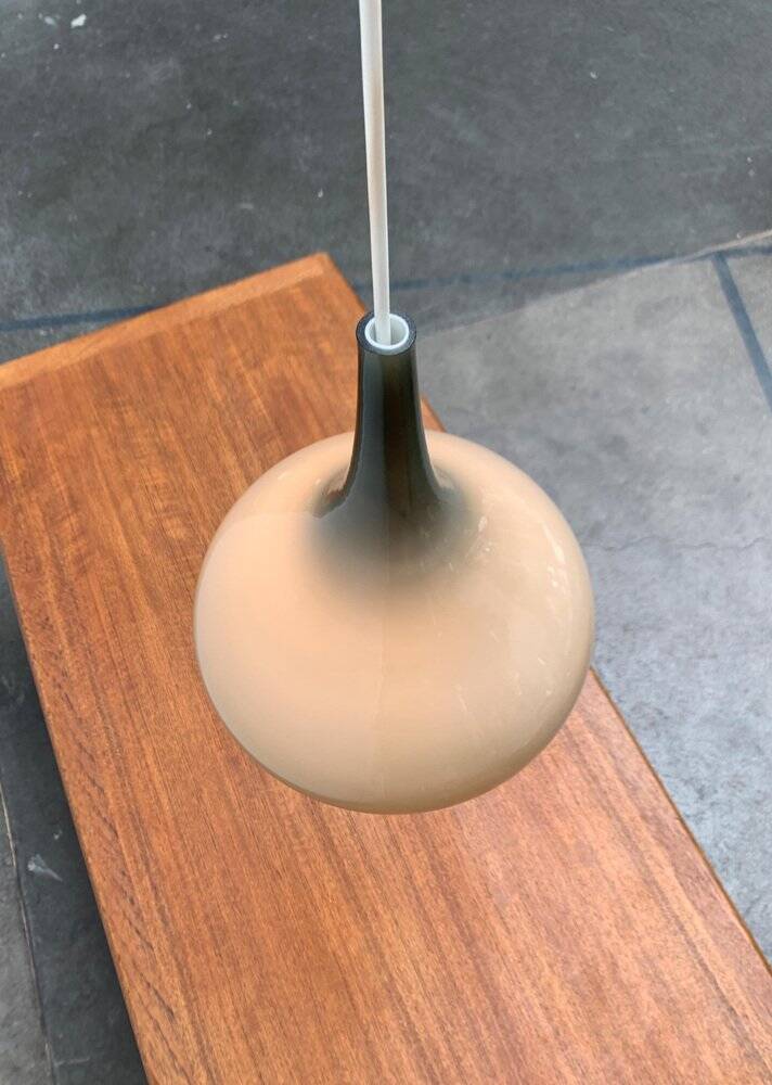 Mid-century Danish glass tulip pendant lamp by Nordisk Solar and Holmegaard, 1960s.