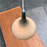 Mid-century Danish glass tulip pendant lamp by Nordisk Solar and Holmegaard, 1960s.