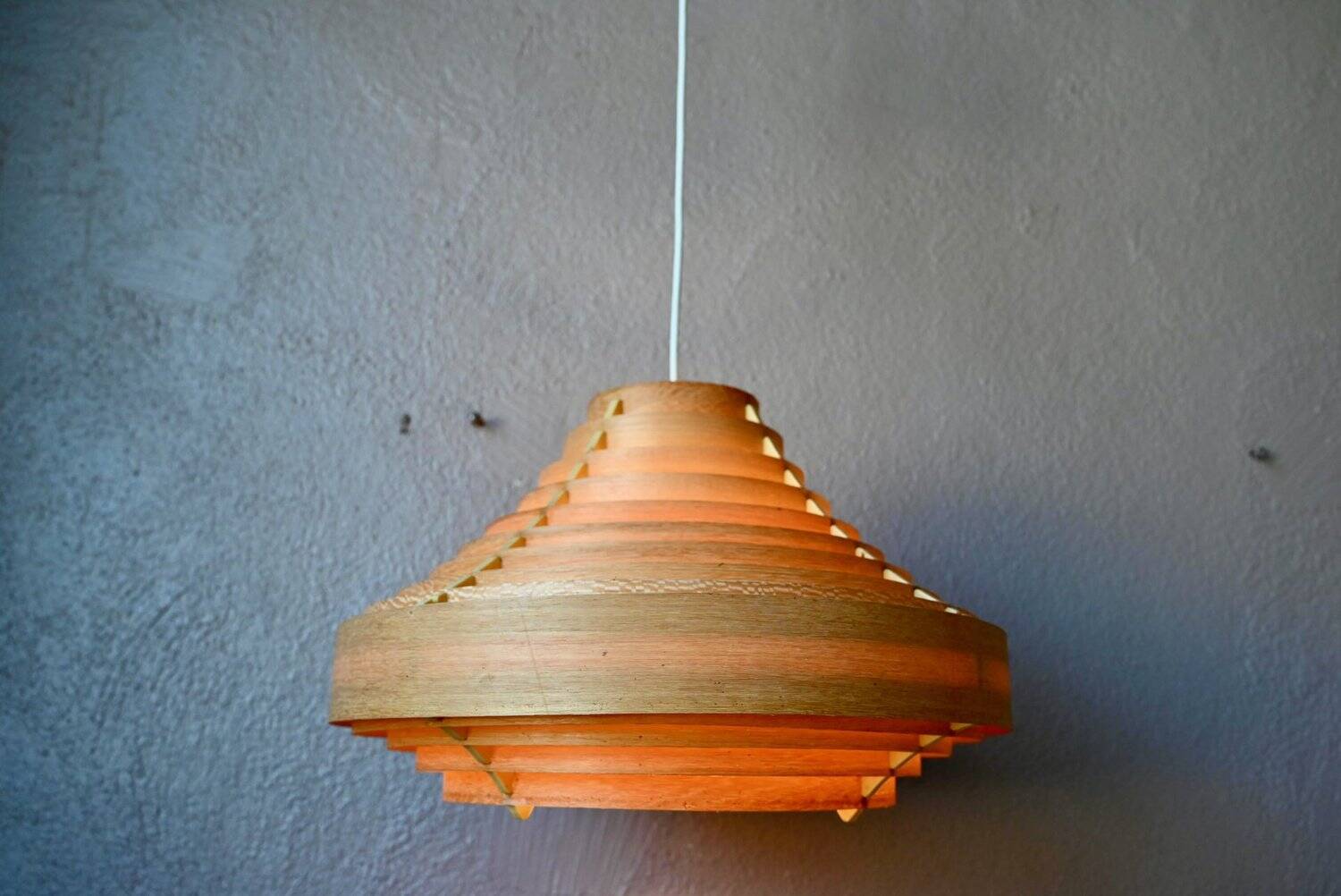Vintage Scandinavian suspension lamp with slats by Hans-Agne Jakobsson from the 1960s.