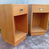 Pair of elm bedside tables