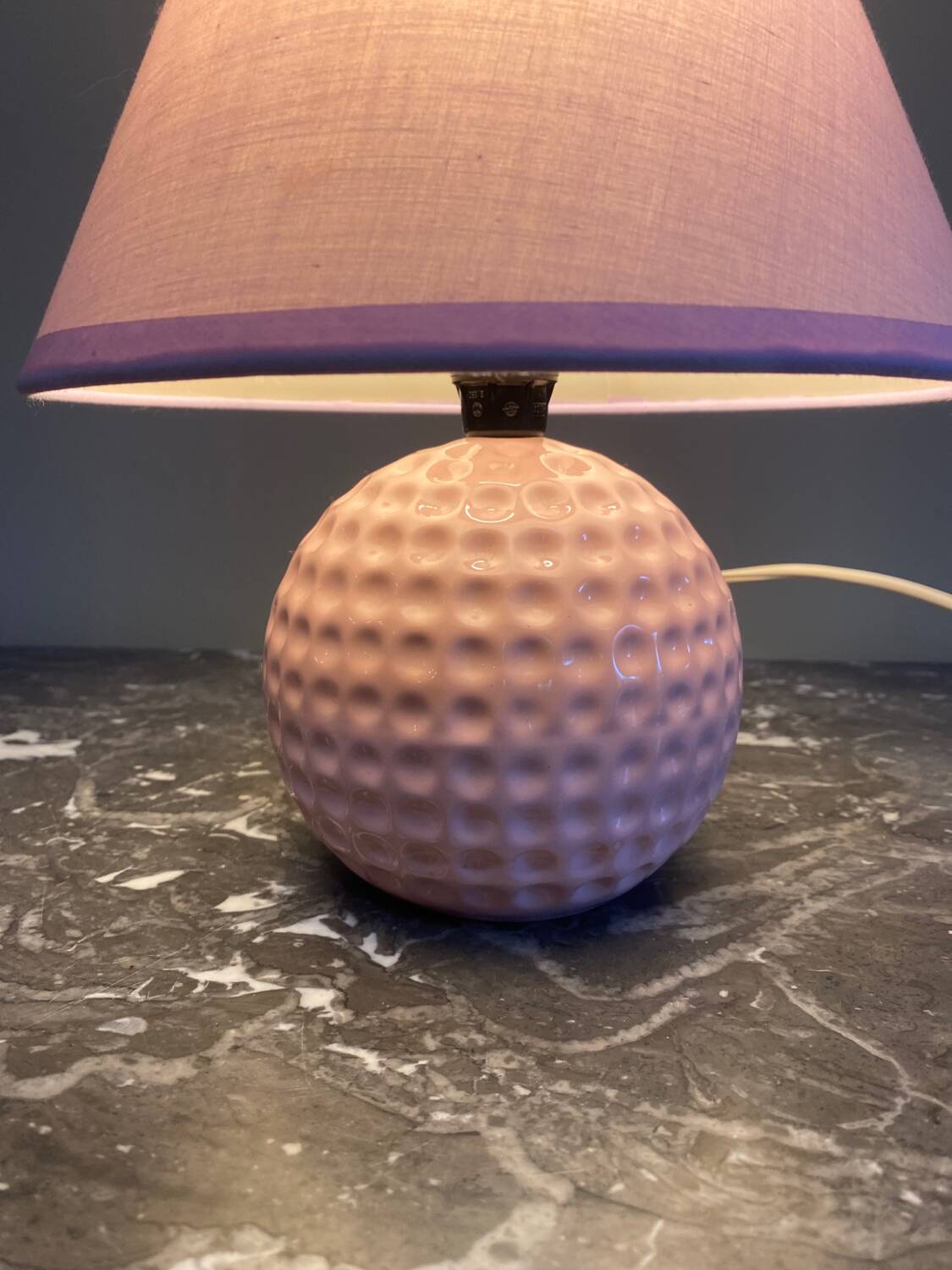 Vintage pink ceramic lamp