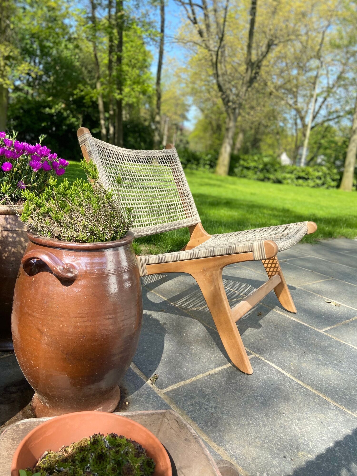 Chair / garden armchair / single-seater in retro rattan