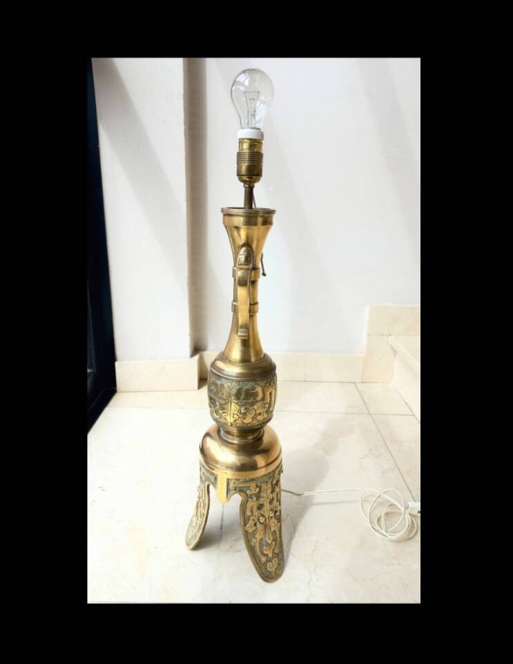 James Mont brass table lamp