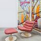 Vintage Dutch design swivel chair &amp; ottoman G. Harcourt Artifort F978