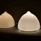 Pair of glass table lamps by Krásno nad Bečvou, 1960s