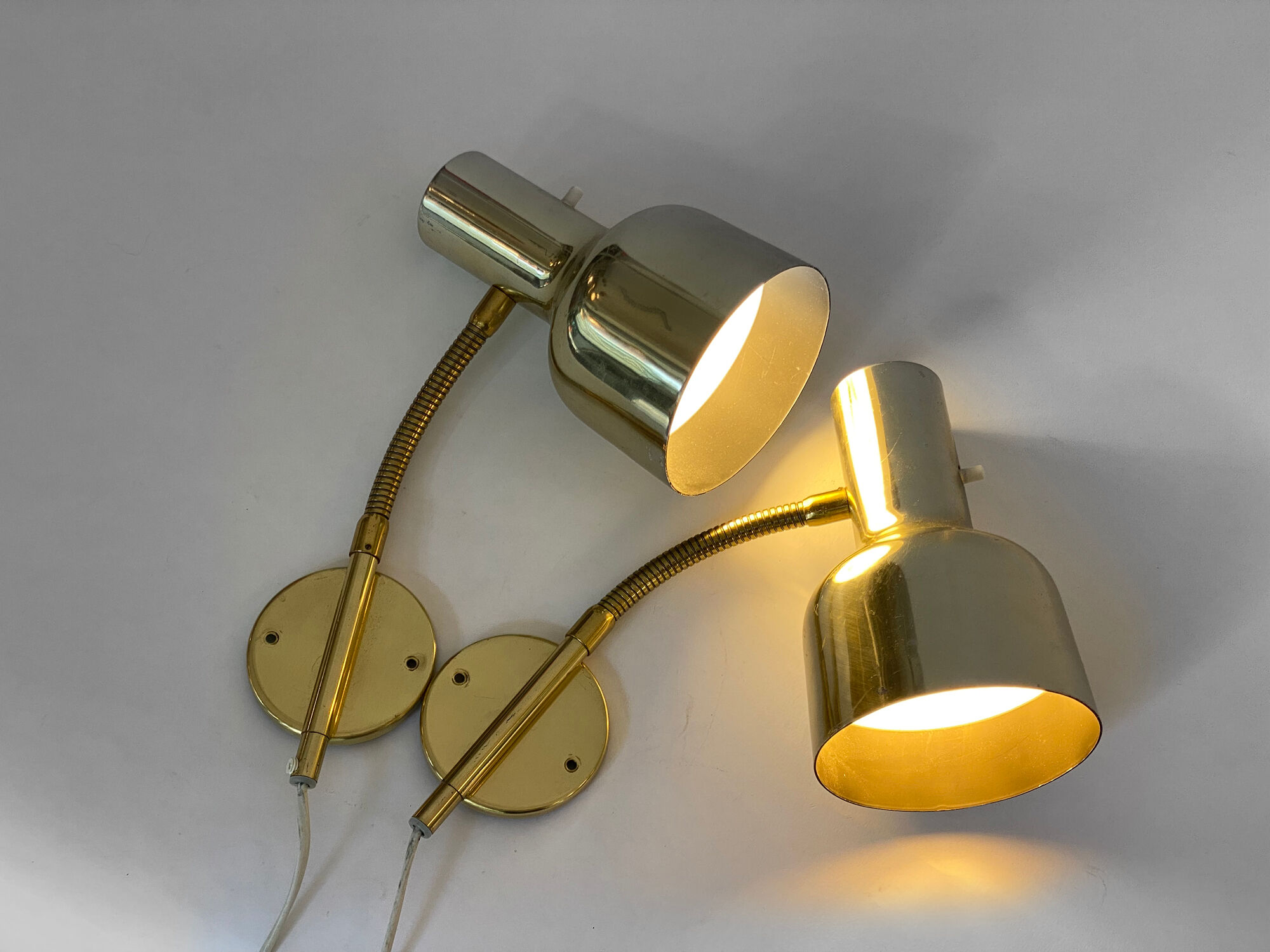 Pair of bedside wall lamps "Pilot" by KF Interör. Sweden 1960s