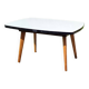 Table basse hêtre et formica années 60