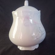 Limoges, Camille Tharaud - Coffee service for 8 people in Limoges porcelain, "Swan" decoration.