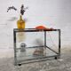 Table basse vintage chrome & verre Années 70