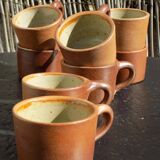 Set of 8 stoneware coffee cups