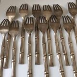 Vintage 1960s Bamboo Brass Cutlery Set