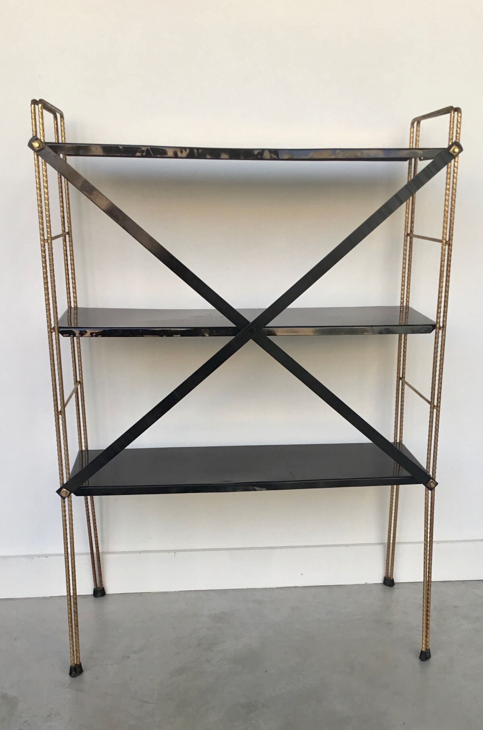 Shelf String metal on feet - vintage 1960