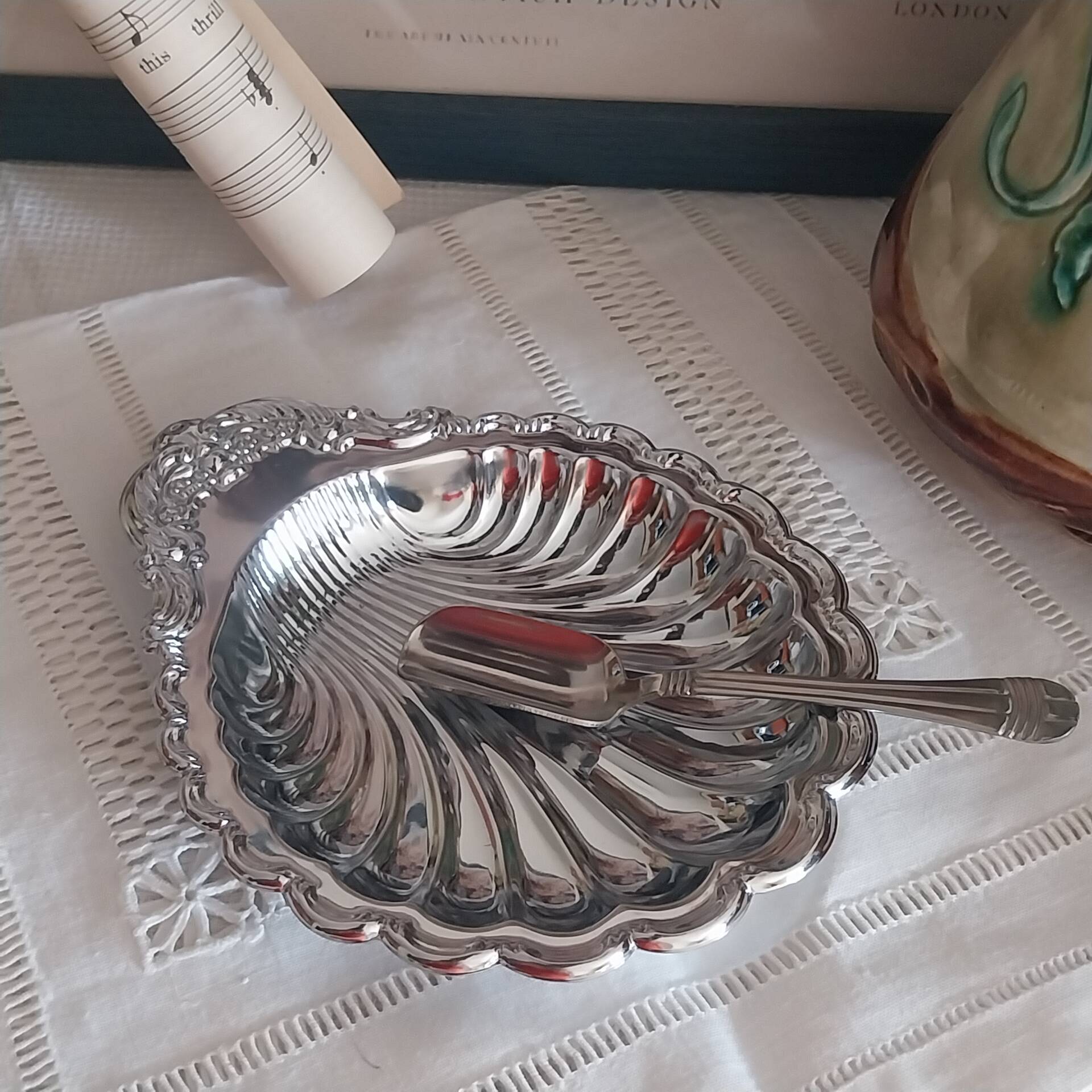 Vintage scallop shell dish
