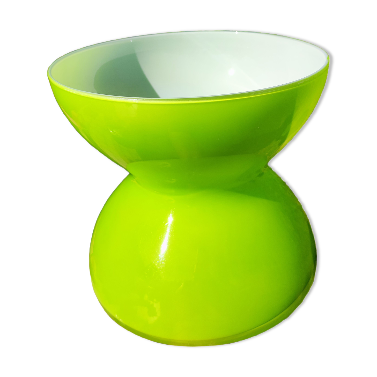 Diabolo vase in green glass Anne Nilsson limited series IKEA Selency