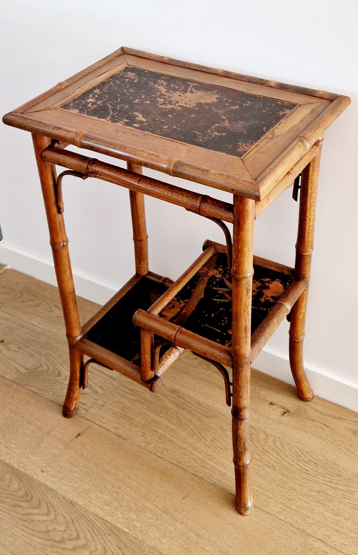 Side table bamboo late XIX style Perret & Vibert