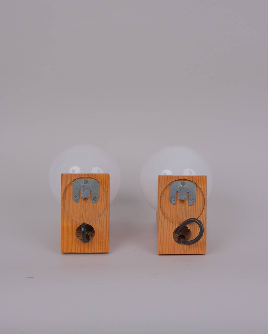 80s pine wall lights x2