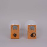 80s pine wall lights x2
