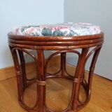 Wicker pouf with cushion