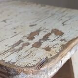 Old workshop stool in patinated solid wood