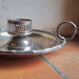Bougeoir vintage en métal argenté