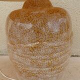 Large light yellow ceramic lamp stand with darker veins