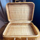 Wicker and wood suitcase