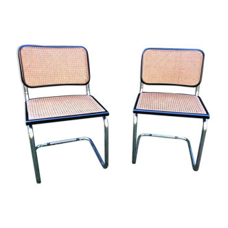 Pair of B32 caned chairs by Marcel Breuer circa 1960