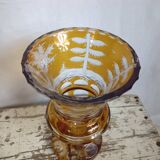 Amber crystal vase