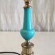 Lamp base in brass and turquoise opaline - mid 20th century.