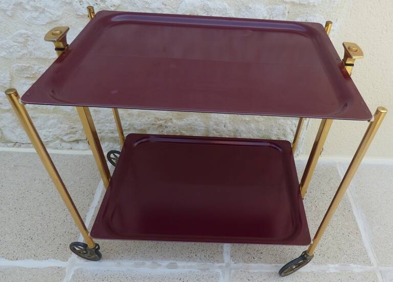 Vintage 50s Textane brand rolling and folding trolley
