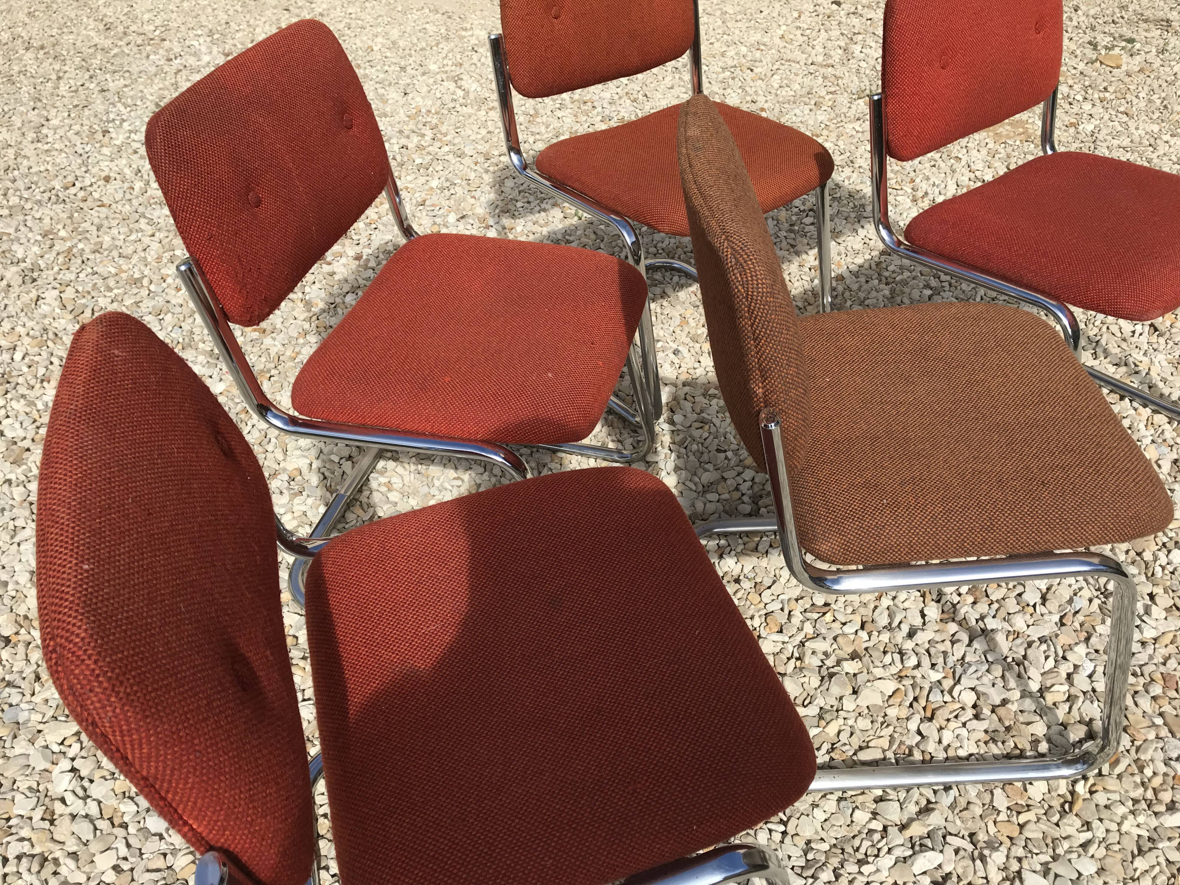 Lot of 5 chairs 1970