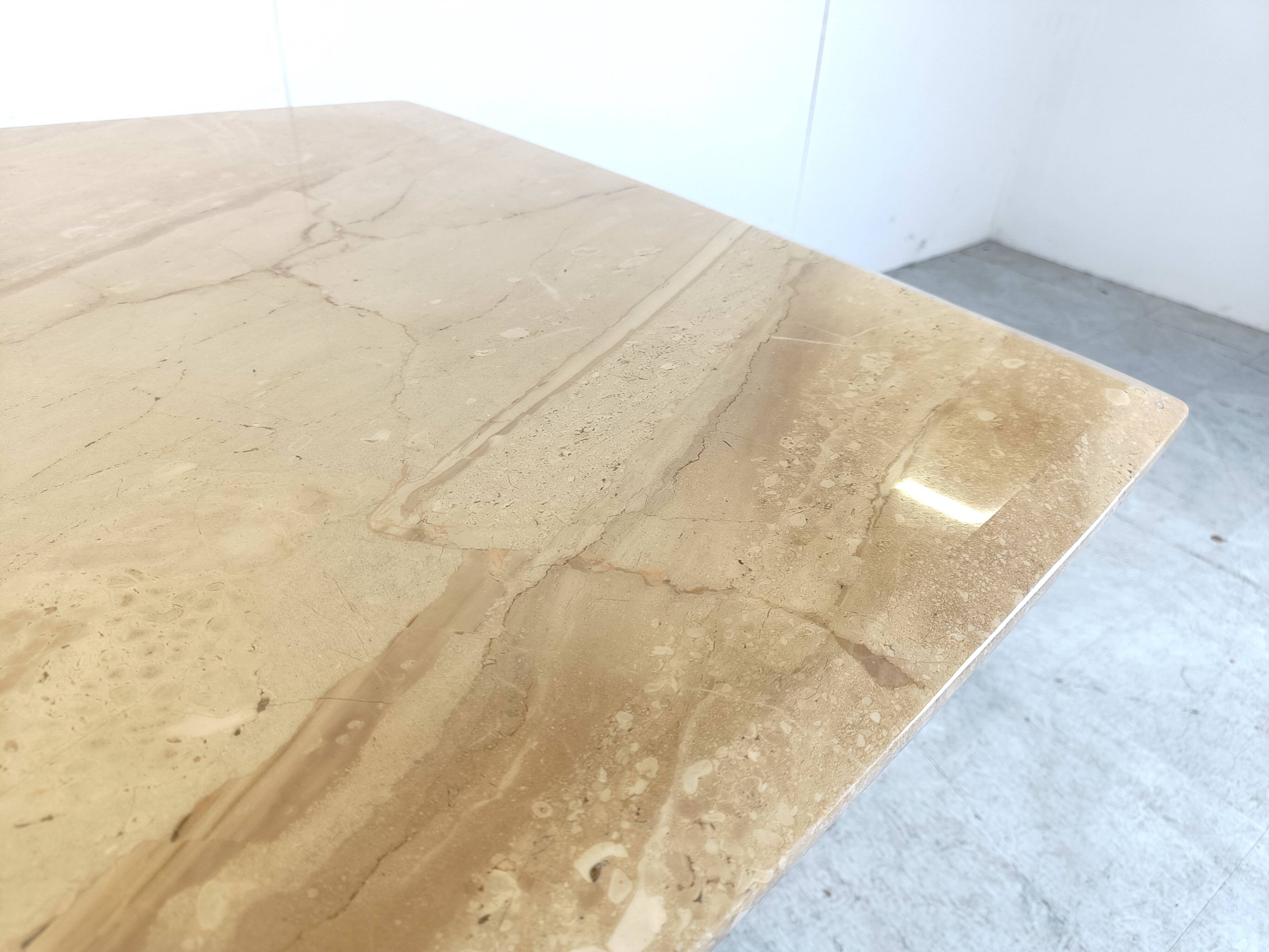 Vintage travertine dining table, 1970s