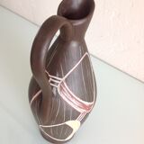 Polychrome ceramic soliflore vase by Sawa Foreign / vintage 60s-70s