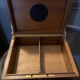 Magnificent liqueur cabinet made of burl wood, with a key and compartments - vintage.