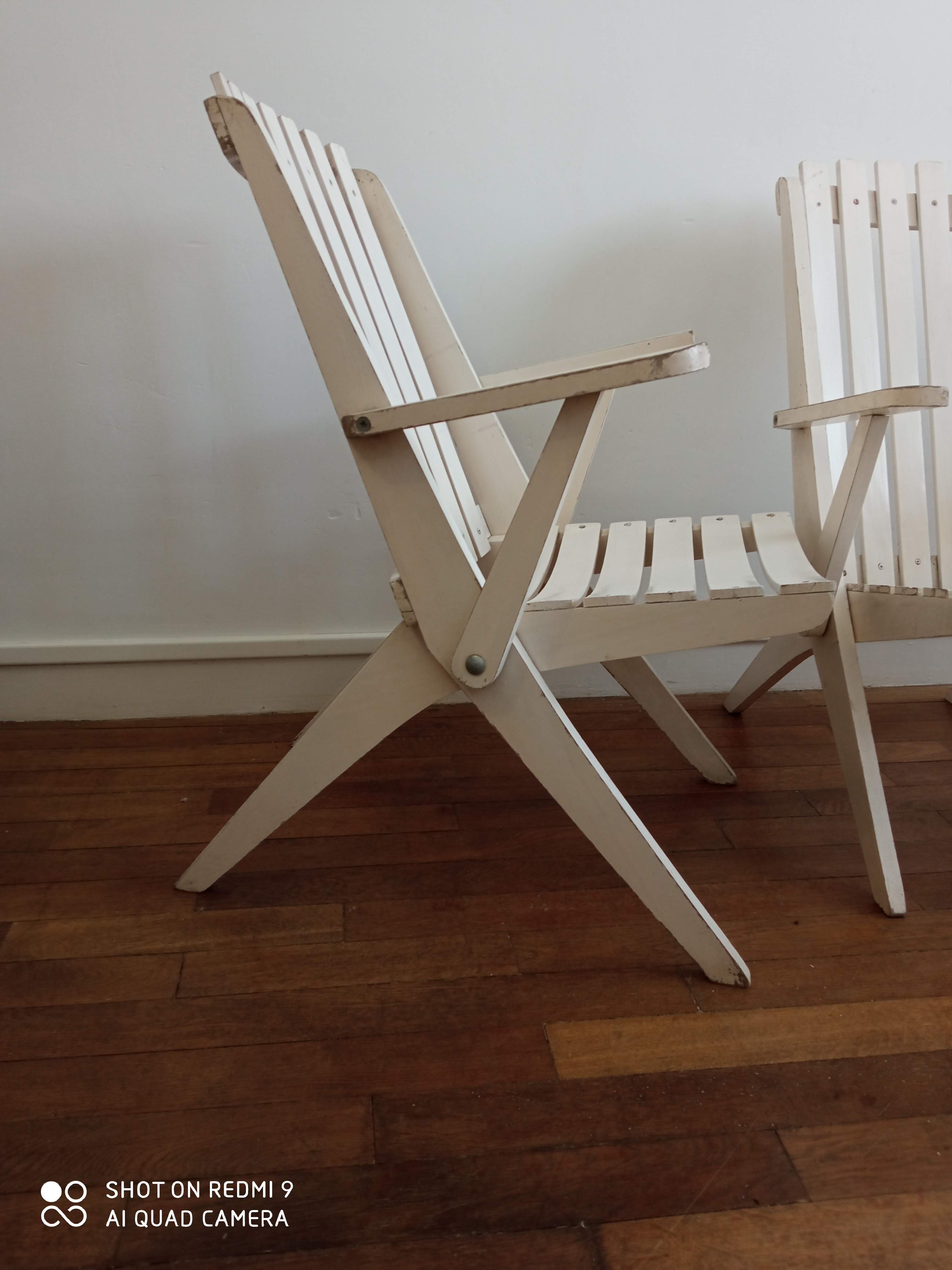 Paire de fauteuil de jardin années 59