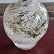 Vase boule soliflore en verre soufflé Yonel Faure signé