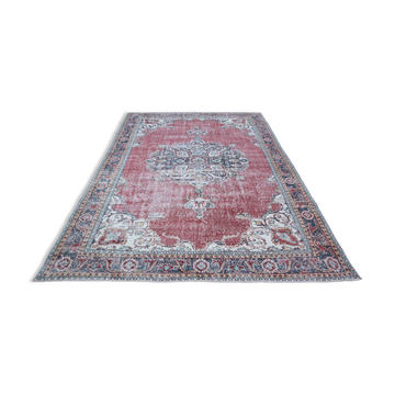 Vintage Persian Brick Red Rug, Hand Knotted Oriental Carpet, 209x325 Cm