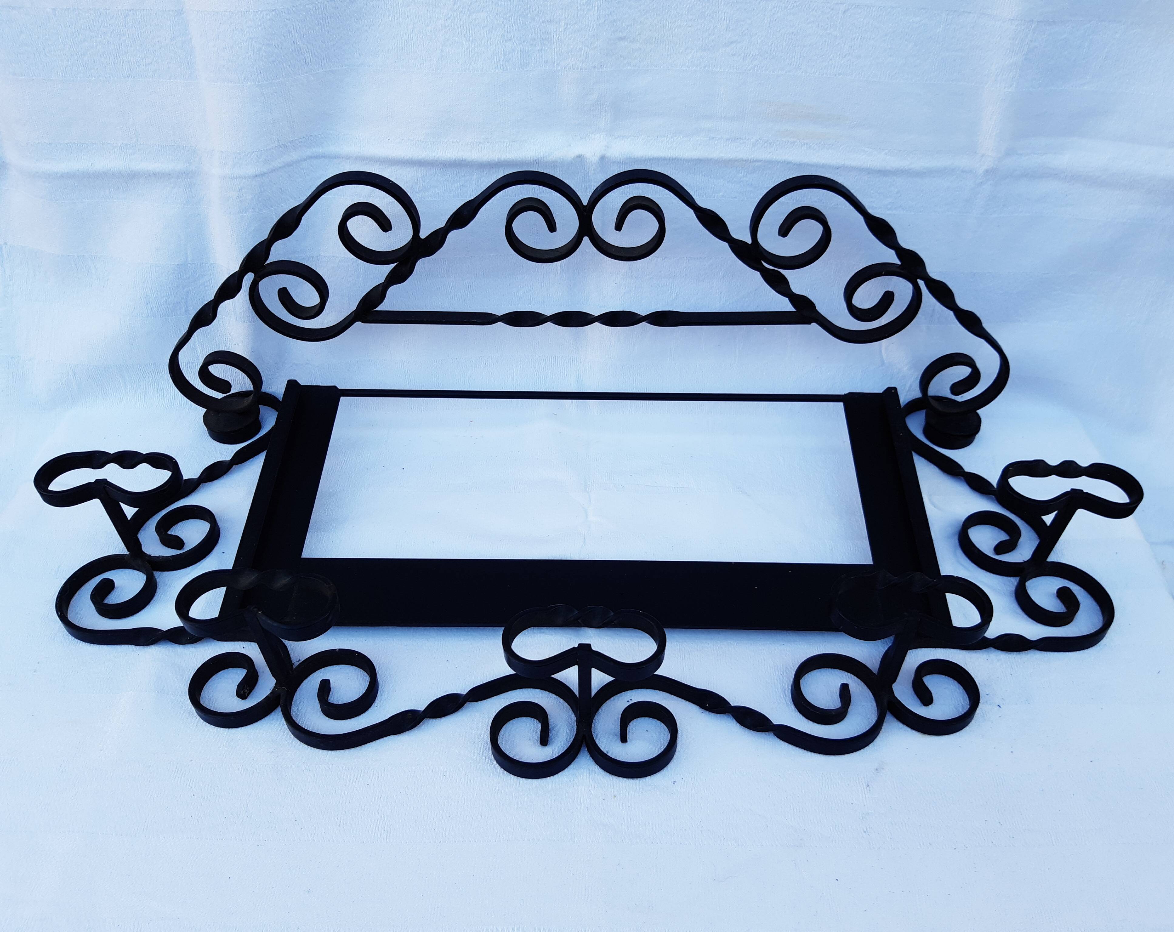 Art deco wrought iron coat hanger