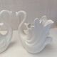 Swan pot holder pair porcelain ceramic vase decoration