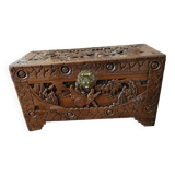 Carved wooden chest