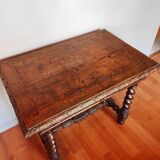 Louis XIII style oak desk table