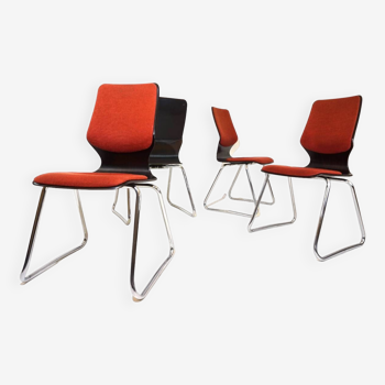 Flötotto set of 4 Pagholz chairs by Elmar Flötotto