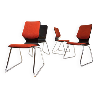 Flötotto set of 4 Pagholz chairs by Elmar Flötotto