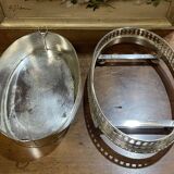 Silver-plated metal table planter from the 1930s