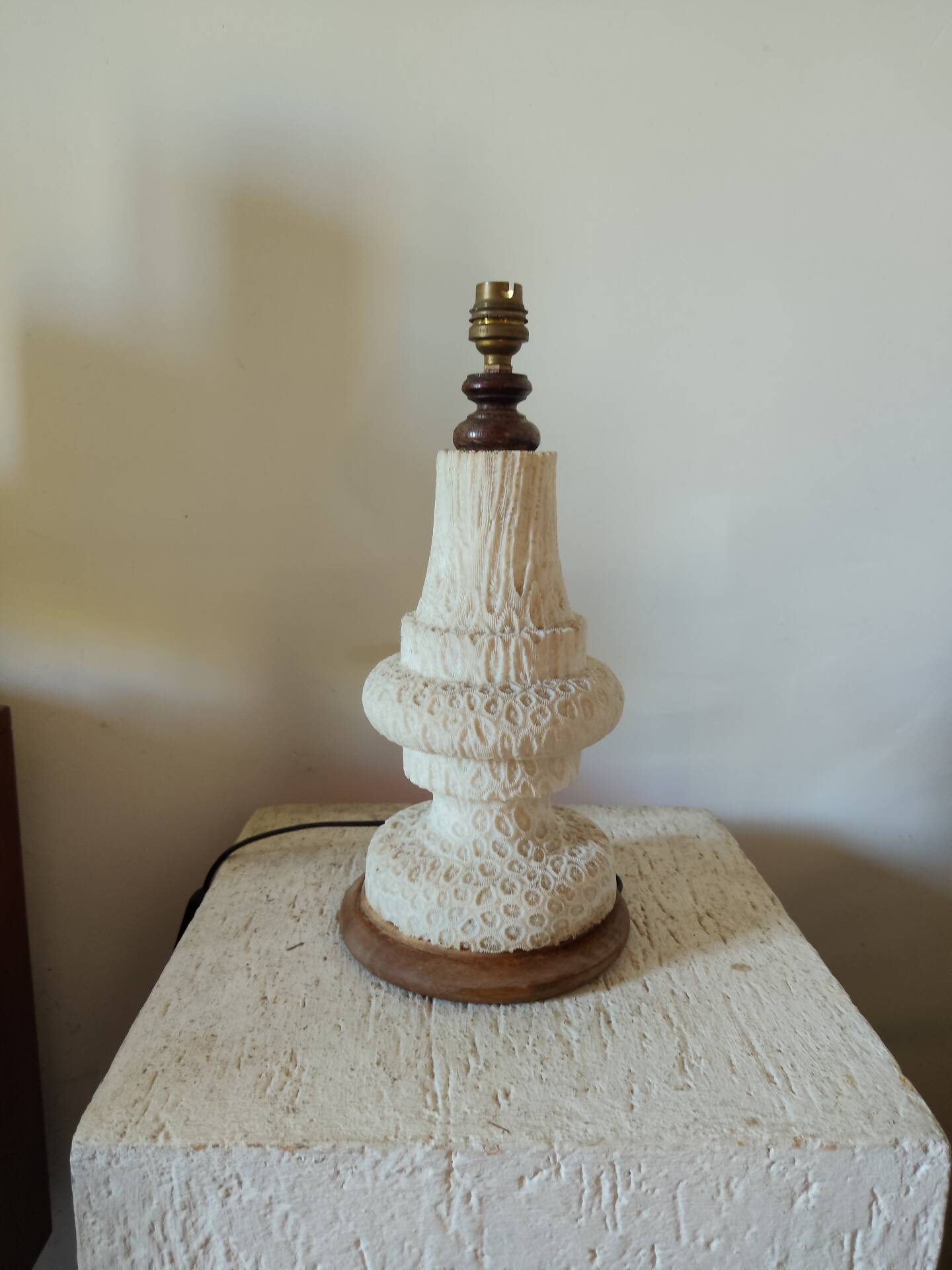 Coral lamp turned from the 1960s