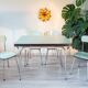 Ensemble table et chaises en formica vert d’eau 1960