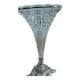 Footed vase in regula and molded glass