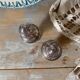 Silver-plated salt and pepper shakers, fluted, beaded decoration.