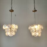 Vistosi Murano 2 suspensions en verre 1960'
