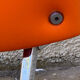 Chauffeuse vintage orange skaï et chrome 1970